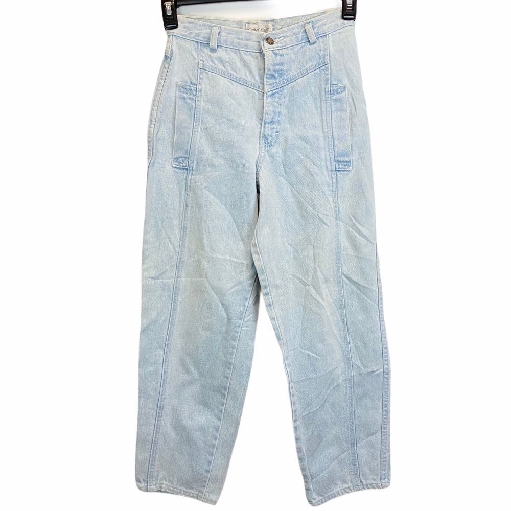 Vintage 80's Calvin Klein Light Wash High Rise Mom Jeans 9 Old Money